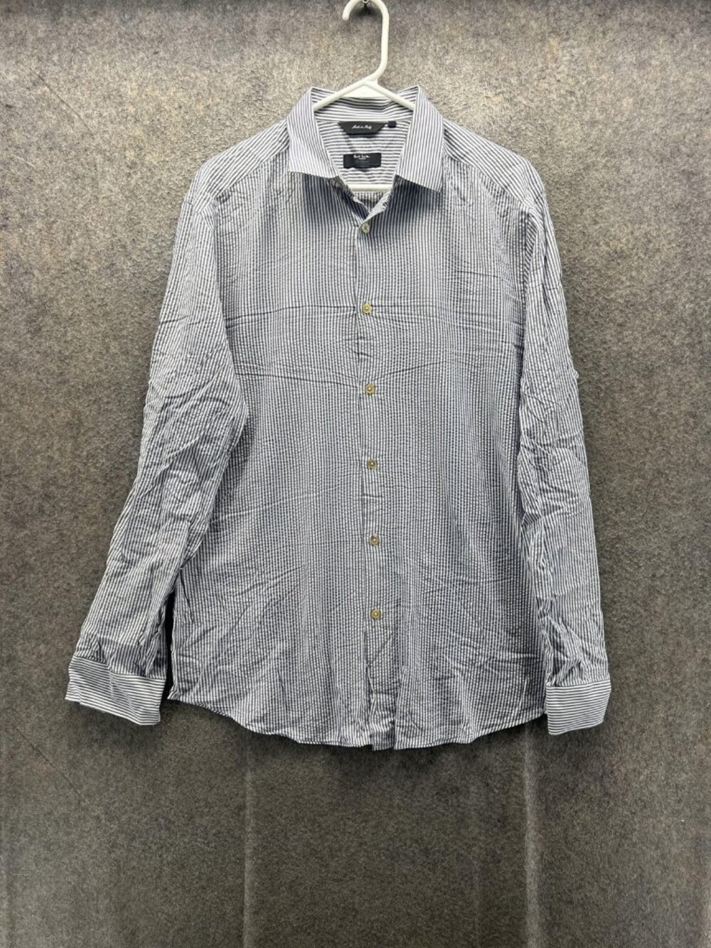 Paul Smith Dress Shirt Mens 15.5 32/33 Blue Stripe Slim Fit Long Sleeve Italy